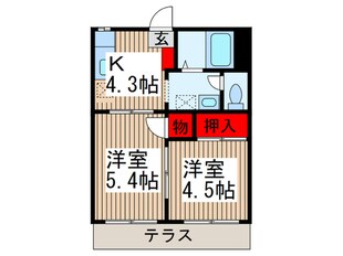 関口グリーンハイツBの物件間取画像